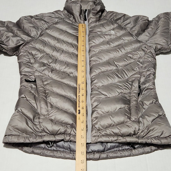 North Face Womens Thunder Jacket Med Metallic Silver 800 Fill Down Pertex A35J - Picture 7 of 15